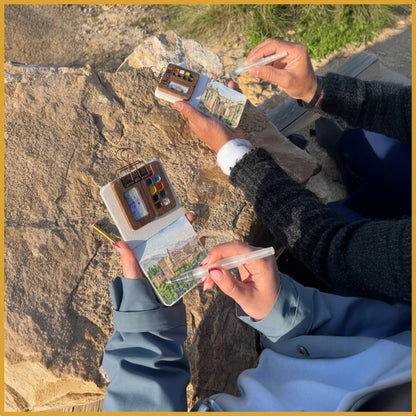 Kit Tintela™ — Acuarela Portátil con Paleta de Nogal