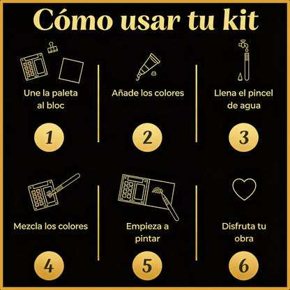 Kit Tintela™ — Acuarela Portátil con Paleta de Nogal